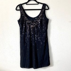 WHBM Cocktail Dress Black Sequins NWOT 8